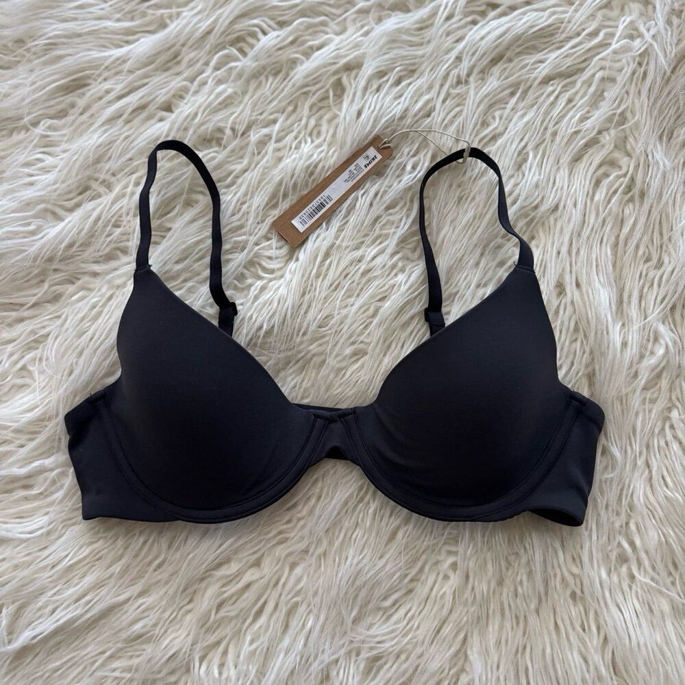Skims Fits Everybody Scoop Plunge Bra Onyx Size 32D